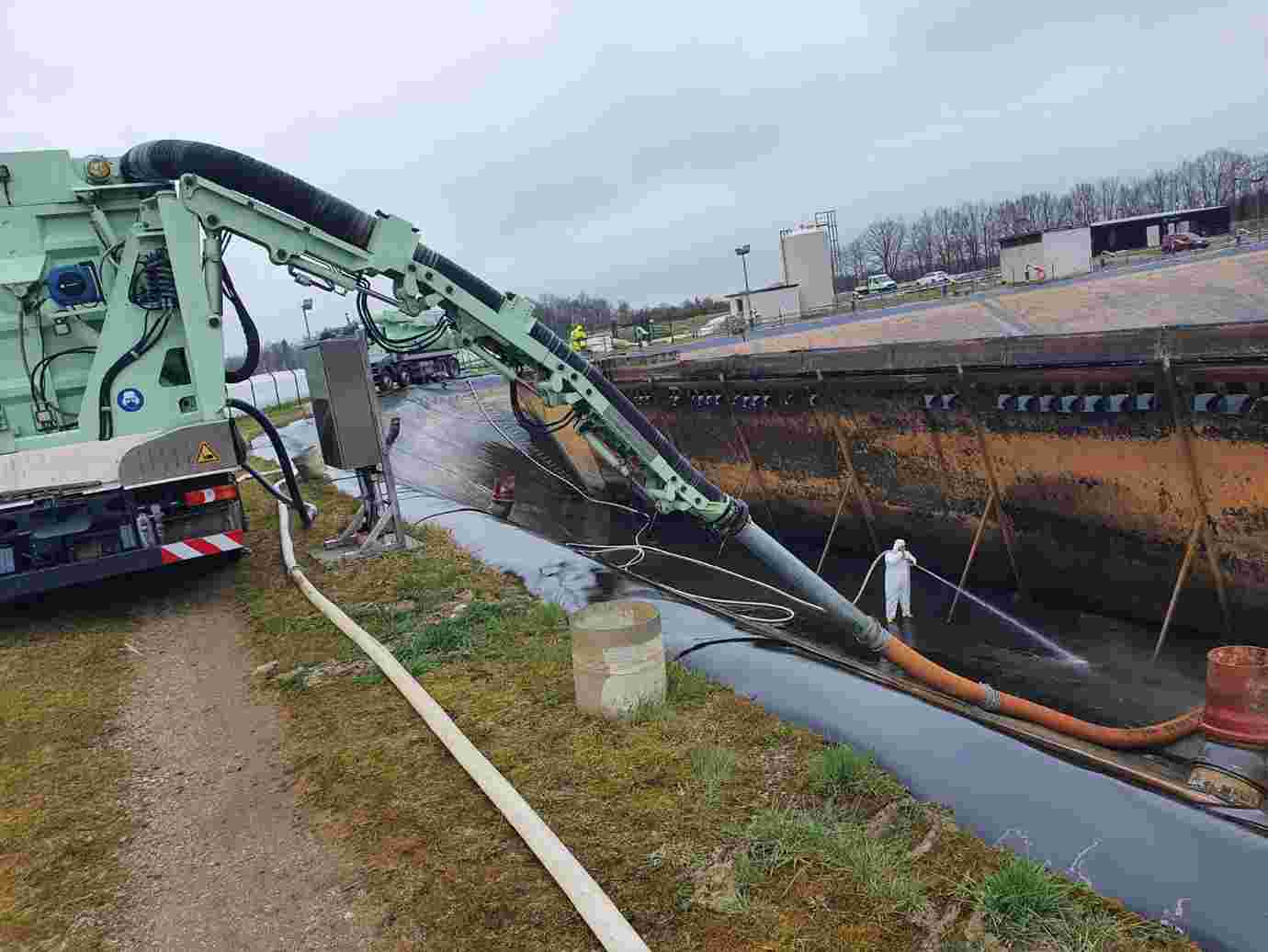 Entleerung von Becken