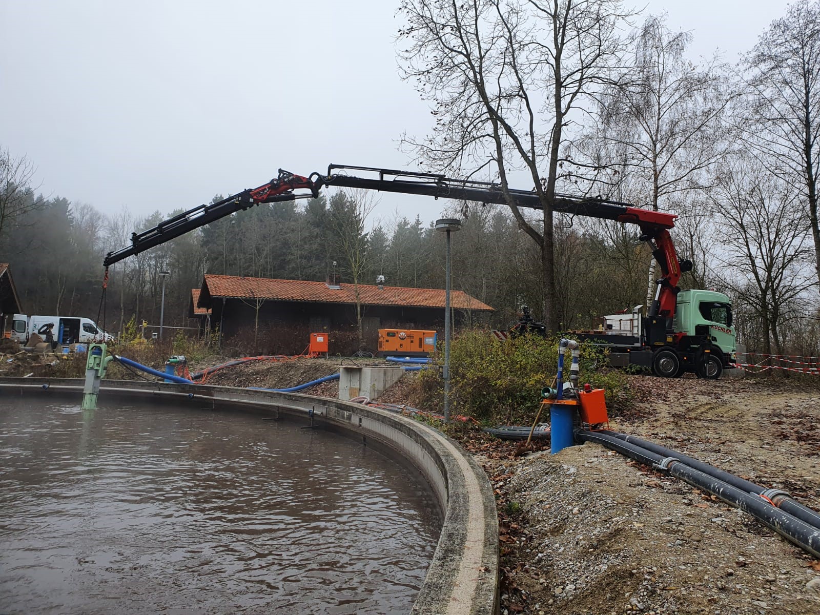 Auspumpen in Kläranlagen